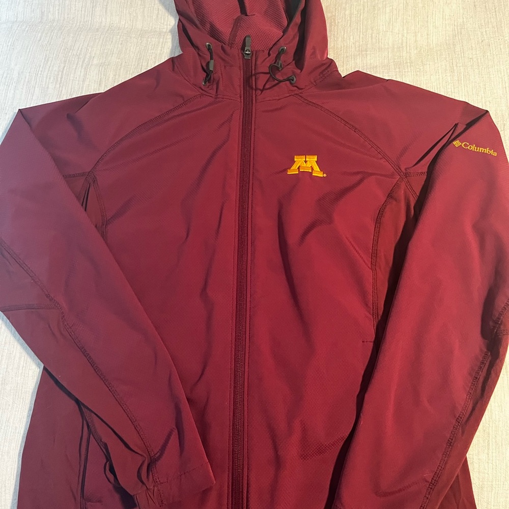Columbia Maroon Hooded Jacket with Gold Logo